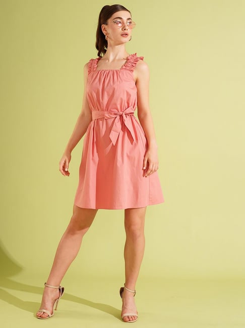 Globus Pink Cotton Regular Fit A Line Dress-picture-25
