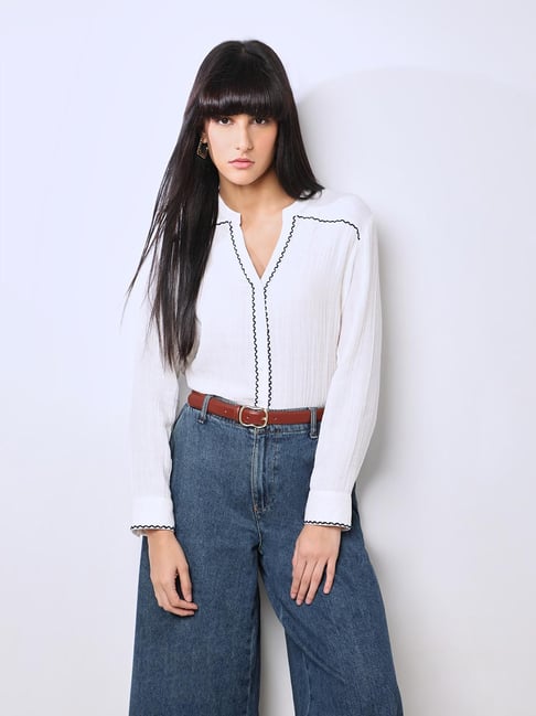 Vero Moda White Cotton Regular Fit Shirt-picture-37