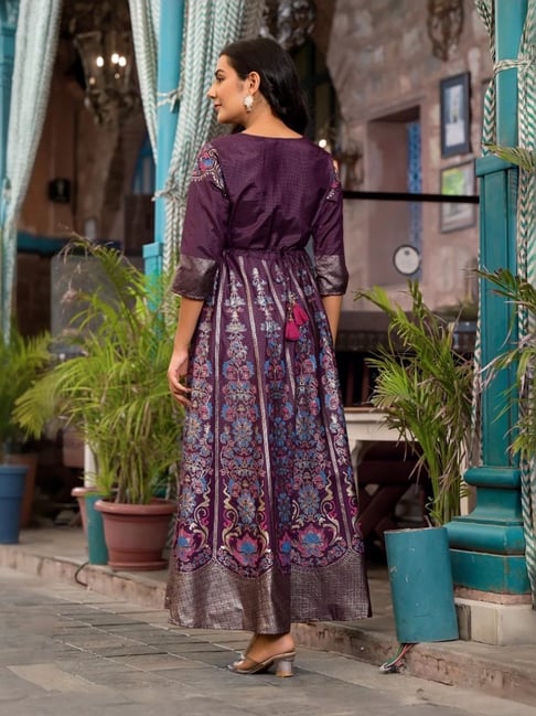 Juniper Purple Embroidered Maxi Dress