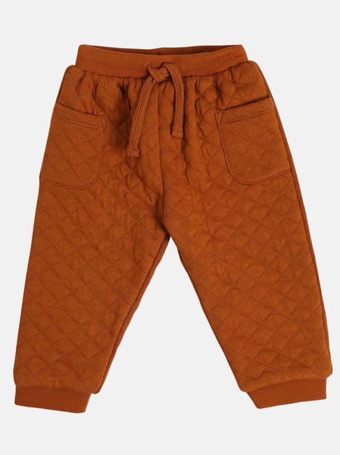 MINIKLUB Boys Brown Cotton Printed Full Sleeves Jogger