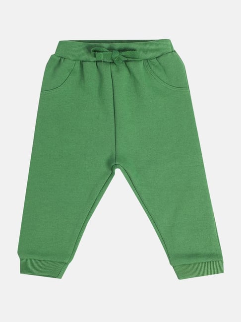 MINIKLUB Boys Green Cotton Printed Full Sleeves Jogger