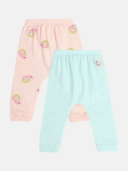 MINIKLUB Girls Green & Red Cotton Printed Full Sleeves Bottom