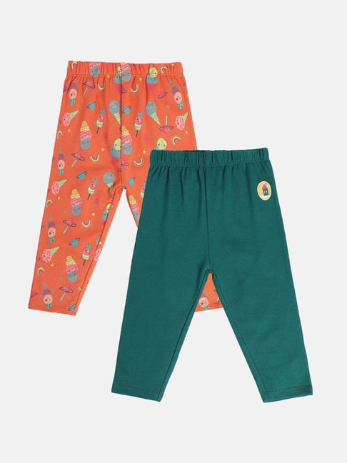 MINIKLUB Girls Multicolor Cotton Solid Full Sleeves Legging