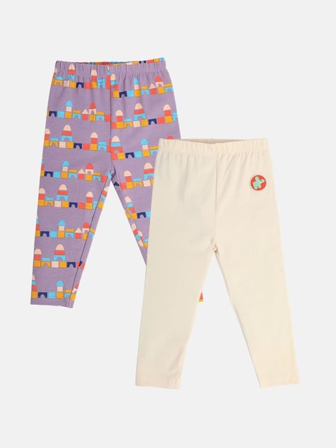 MINIKLUB Girls Multicolor Cotton Printed Full Sleeves Legging