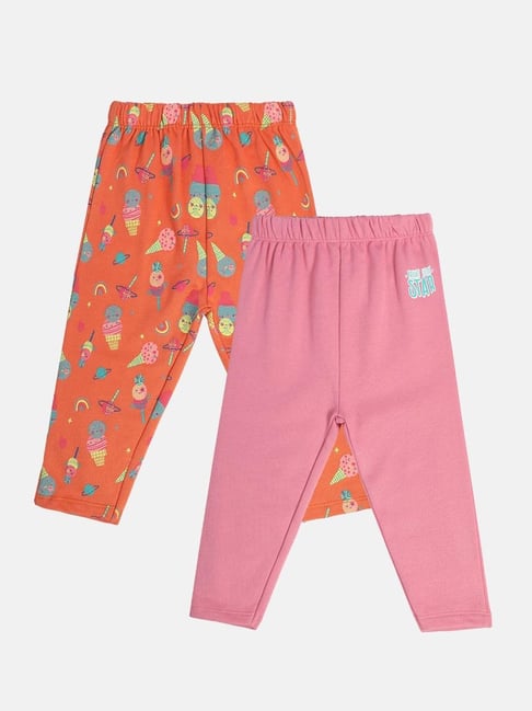 MINIKLUB Girls Multicolor Cotton Solid Full Sleeves Legging