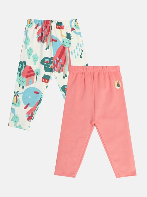 MINIKLUB Girls Multicolor Cotton Solid Full Sleeves Legging