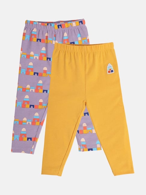 MINIKLUB Girls Multicolor Cotton Printed Full Sleeves Legging