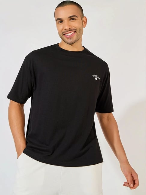 Oversized Shirt 304 T Shirt Styli Black Cotton Oversized Texture T