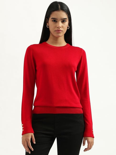 United Colors of Benetton Red Regular Fit Sweater-picture-29