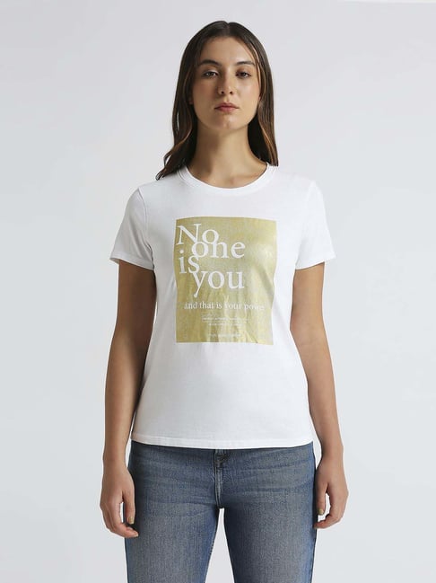 Pepe Jeans Optic White Cotton Printed T-Shirt