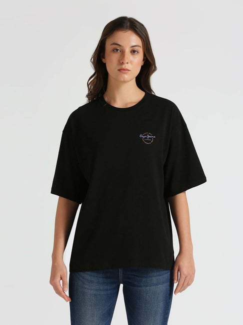 Pepe Jeans Black Cotton Printed T-Shirt-picture-22
