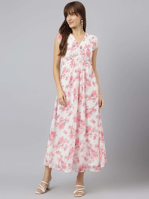 Latin Quarters Light Pink Printed A Line Dress Latin Quarters Light Pink Printed A Line Dress
