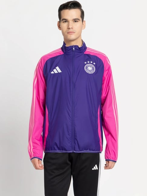 Buy Adidas Purple & White Regular Fit Printed Reversible Jacket