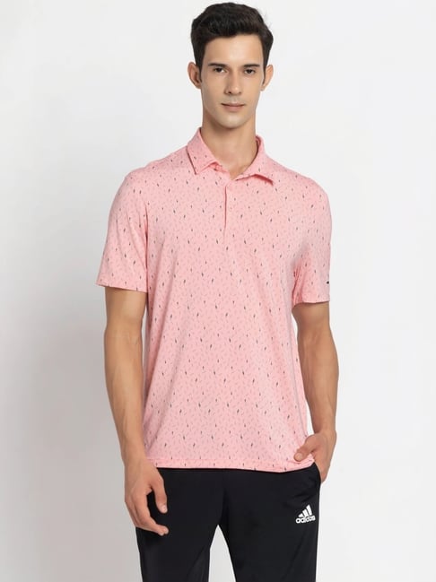 Adidas Pink Regular Fit Printed Polo T-Shirt-picture-20