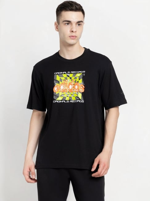 Adidas Originals Black Cotton Regular Fit Printed T-Shirt-picture-37