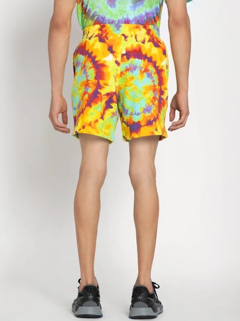 Buy Adidas Originals Yellow Cotton Regular Fit Tie Dye Sports - Main Image