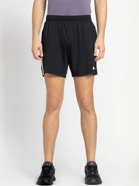 Adidas Black Regular Fit Logo Printed Sports Shorts-image-44