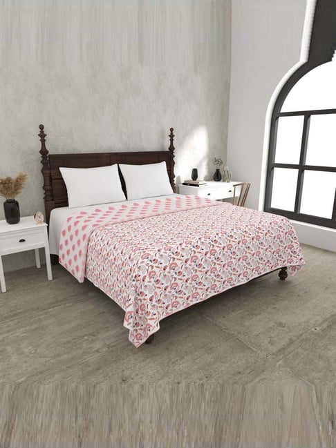 JaipurFabric Light Pink Cotton 150 GSM Reversible Ac Dohar-picture-29