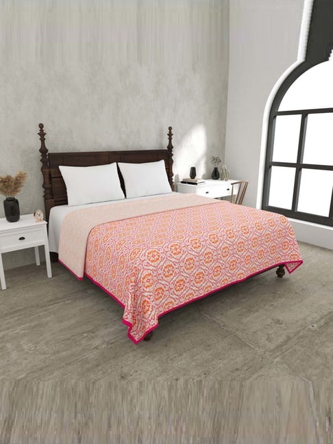 JaipurFabric Orange Mulmul Cotton 150 GSM Reversible Ac Dohar-picture-20