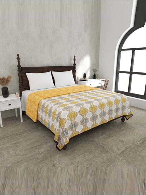 JaipurFabric Yellow Mulmul Cotton 150 GSM Reversible Ac Dohar-picture-45