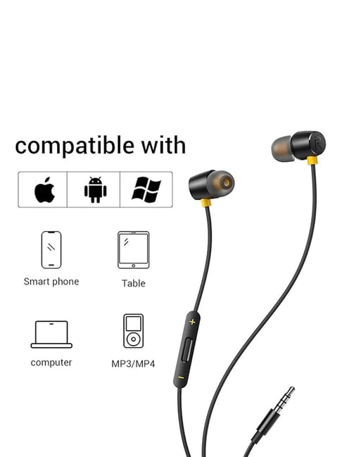 Buy realme Buds Wired in Ear Black Earphones with Mic at Best