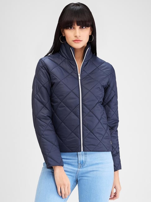 Buy Spykar Navy Relaxed Fit Puffer Jacket for Women Online Tata CLiQ