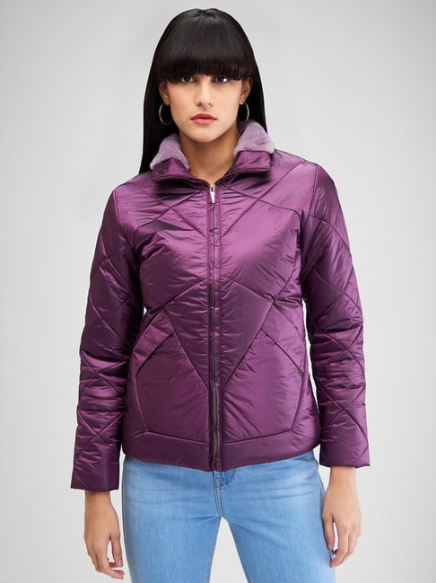 Spykar Purple Regular Fit Puffer Jacket-picture-14