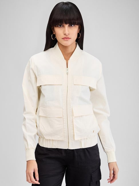 Spykar Cream Relaxed Fit Jacket-picture-33