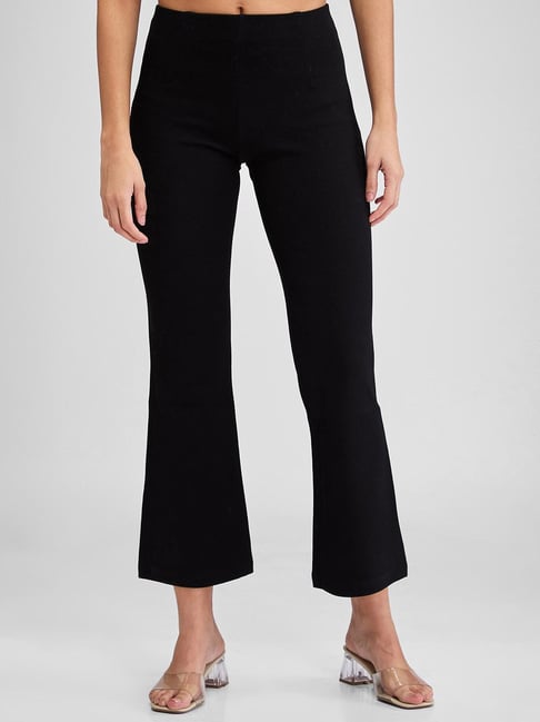 Buy Spykar Black Relaxed Fit High Rise Pants for Women Online