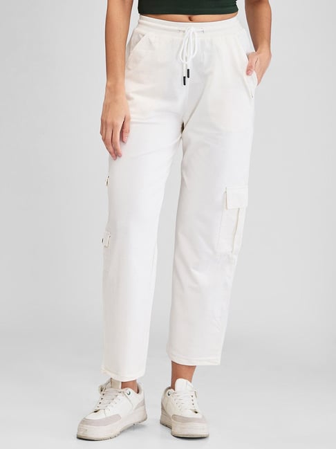 Spykar White Relaxed Fit High Rise Trackpants-picture-12