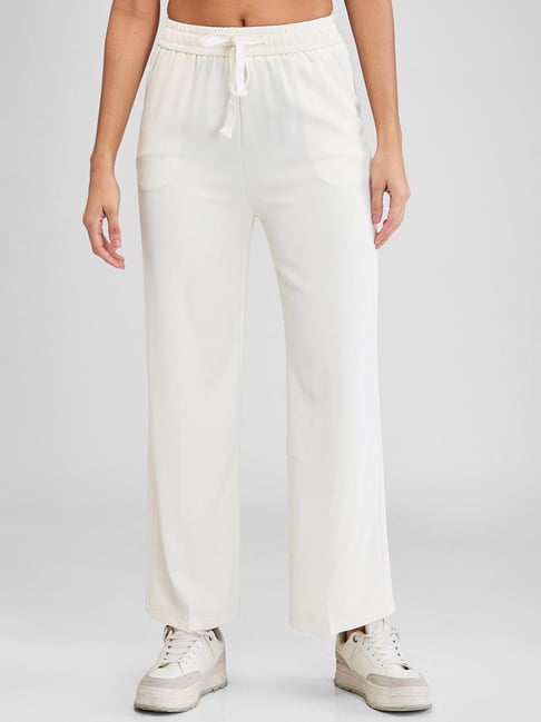 Spykar White Relaxed Fit High Rise Trackpants-picture-10