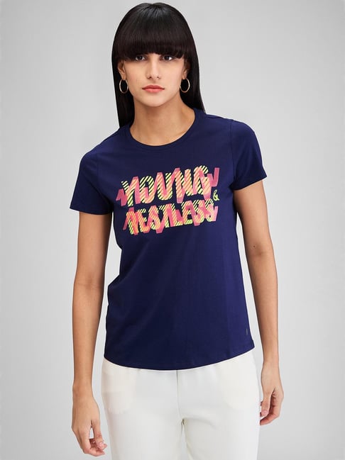 Spykar Blue Graphic Print T-Shirt