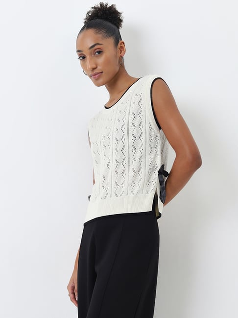 Wardrobe by Westside Off-White Knitted Top