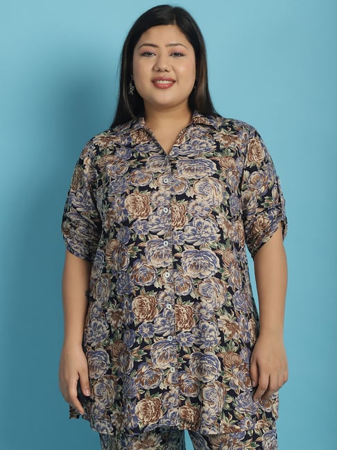 theRebelinme Navy Floral Print Shirt-picture-36