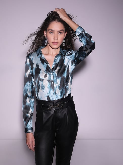 Vero Moda Black & Blue Printed Shirt-picture-10