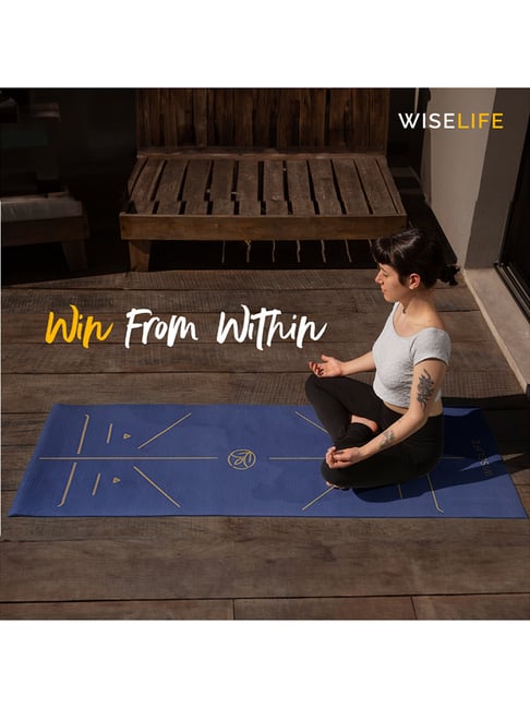 WiseLife TRU Alignment Yoga Mat Sleek Yoga Strap for Men and Women  (Midnight Blue)