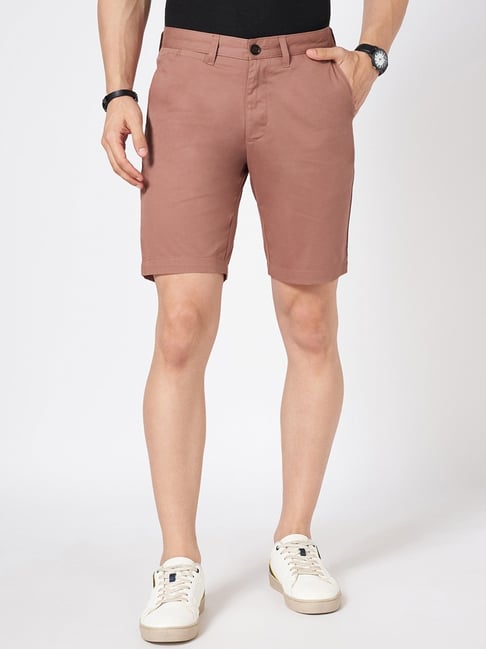 Byford By Pantaloons Pink Cotton Slim Fit Shorts-picture-11