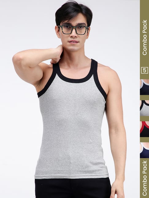 Amul Comfy Multi Pure Cotton Regular Fit Vest- Pack Of - Main Image