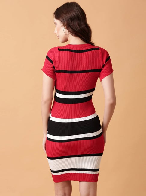 nike bodycon dress White Stripe Ribbed Maxi Dress - Casual Dresses main image 1