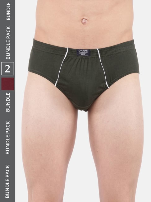 Dollar Lehar Assorted Cotton Regular Fit Briefs - Pack Of 2