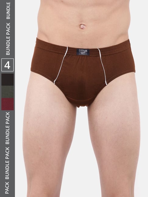Dollar Lehar Assorted Cotton Regular Fit Briefs - Pack Of 4-picture-39