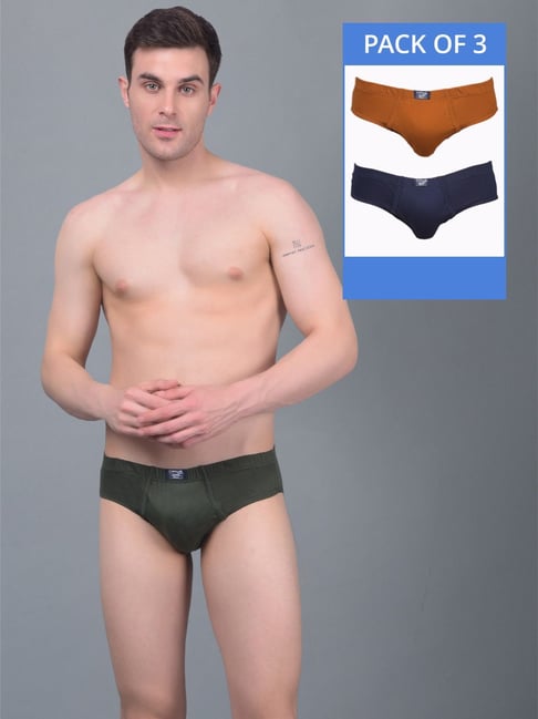 Dollar Lehar Assorted Cotton Regular Fit Briefs - Pack Of 3-picture-12