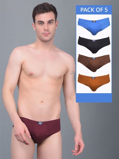 Dollar Lehar Assorted Cotton Regular Fit Briefs - Pack Of 5-picture-40