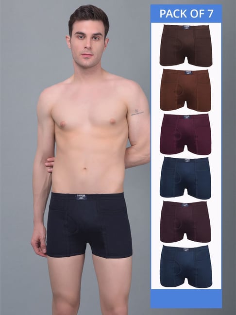 Dollar Lehar Assorted Cotton Regular Fit Trunks - Pack Of 7-picture-15