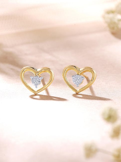 P.N.Gadgil Jewellers Manvi Yellow Gold & Diamond Stud Earring