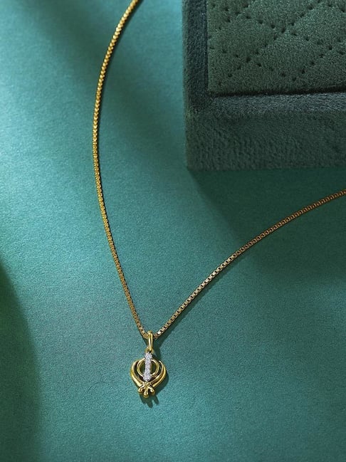 Buy Jewellers Sikh Khalsa 14KT Gold And Diamond Pendant