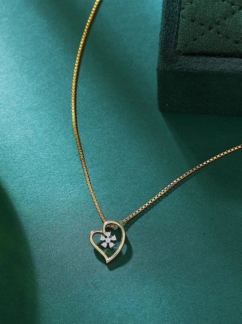 P.N.Gadgil Jewellers Heart Yellow Gold & Diamond Heart Pendant-picture-39