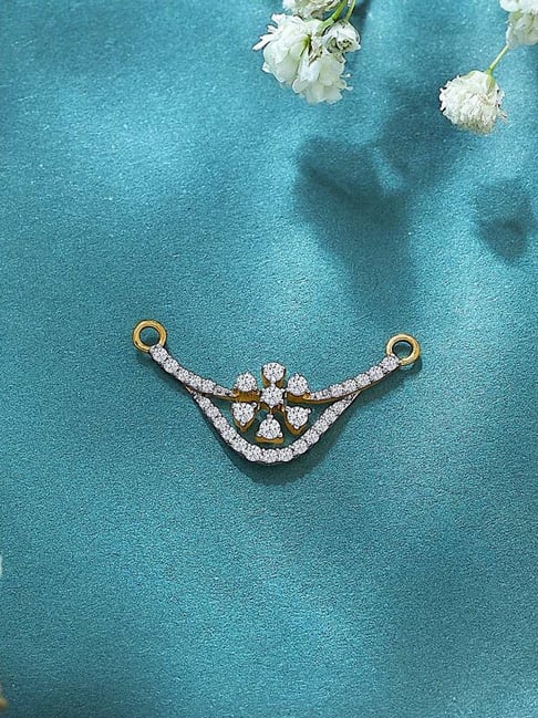 Buy Jewellers Floret 14KT Gold And Diamond Mangalsutra