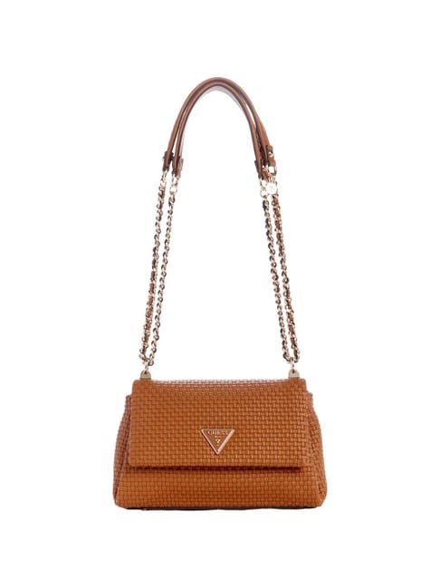 Guess Cognac Textured Sling Handbag