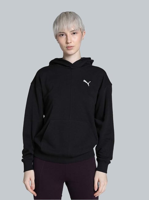 Puma Black Plain Sports Hoodie-picture-45